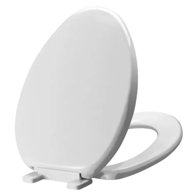 MISENO MNOS2000BWH 18 1/2 INCH UNIVERSAL SLOW CLOSE ELONGATED TOILET SEAT AND LID - BRIGHT WHITE