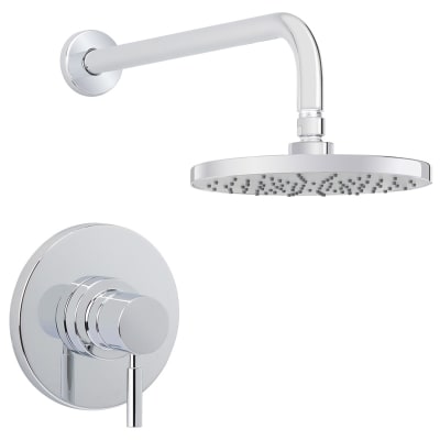 MISENO MS-550425-R-CP MIA TUB AND SHOWER TRIM PACKAGE WITH SINGLE FUNCTION RAIN SHOWER HEAD - POLISHED CHROME