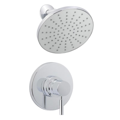 MISENO MS-550425-S-CP MIA SHOWER TRIM PACKAGE WITH SINGLE FUNCTION RAIN SHOWER HEAD - POLISHED CHROME