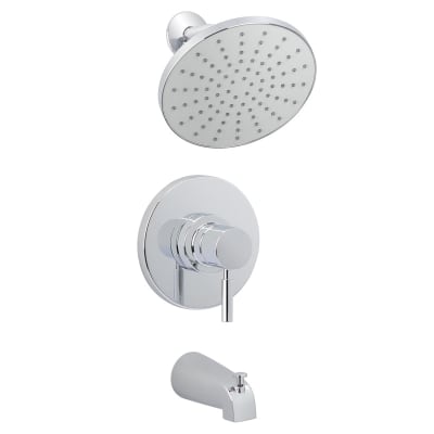 MISENO MTS-550425-S-CP MIA TUB AND SHOWER TRIM PACKAGE WITH SINGLE FUNCTION RAIN SHOWER HEAD - POLISHED CHROME
