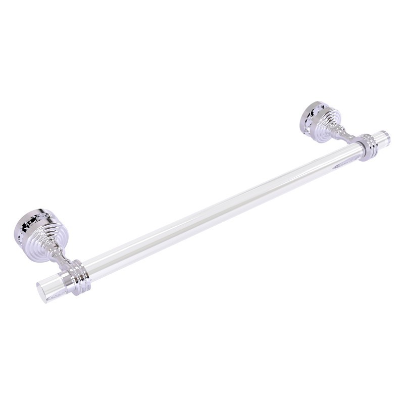 ALLIED BRASS PG-41D-SM-18 PACIFIC GROVE 22 INCH SHOWER DOOR TOWEL BAR WITH DOTTED ACCENTS