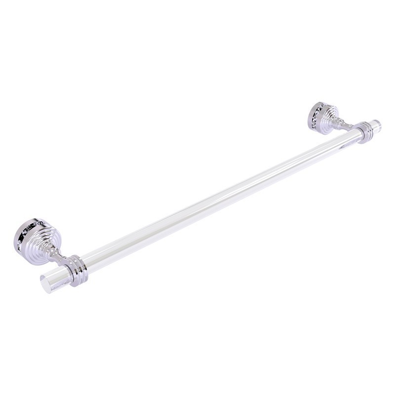 ALLIED BRASS PG-41D-SM-24 PACIFIC GROVE 28 INCH SHOWER DOOR TOWEL BAR WITH DOTTED ACCENTS