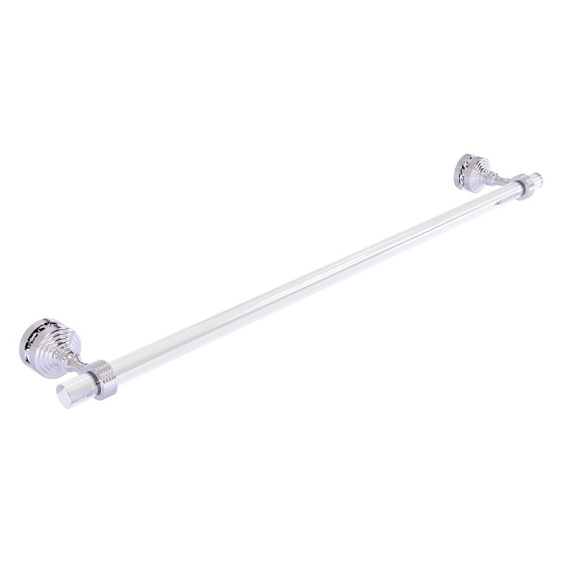 ALLIED BRASS PG-41G-SM-30 PACIFIC GROVE 34 INCH SHOWER DOOR TOWEL BAR WITH GROOVED ACCENTS
