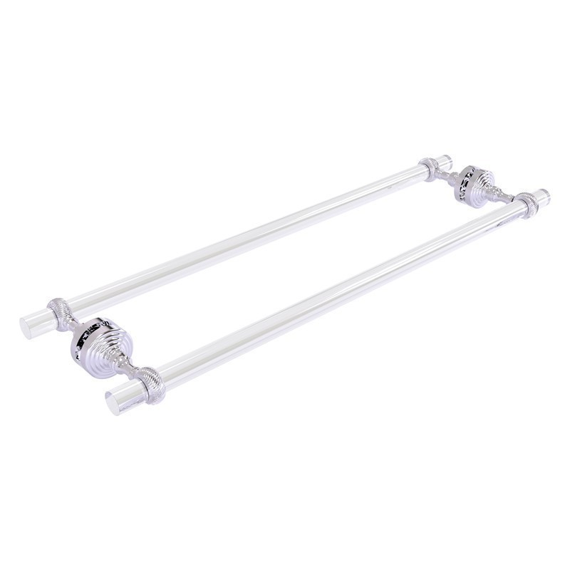 ALLIED BRASS PG-41T-BB-24 PACIFIC GROVE 28 INCH BACK TO BACK SHOWER DOOR TOWEL BAR WITH TWISTED ACCENTS
