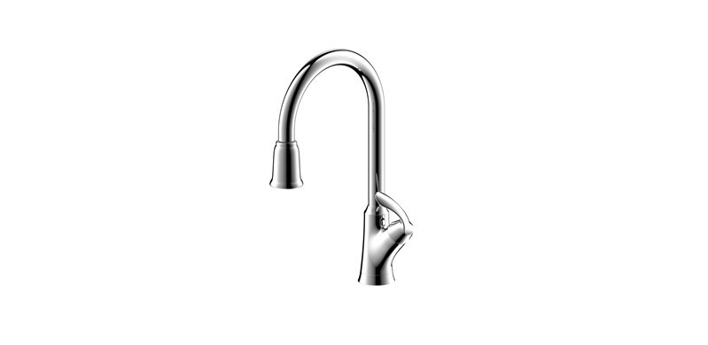 ULTRA FAUCETS UF1500 STILLETO 15 3/4 INCH DECK MOUNT SINGLE HANDLE KITCHEN FAUCET WITH PULL-DOWN SPRAY