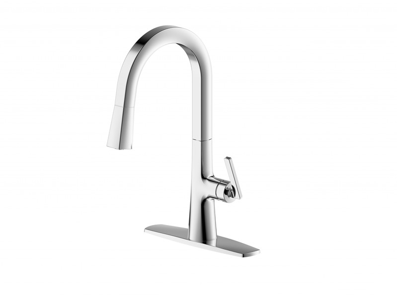 ULTRA FAUCETS UF1700 ARDUA 17 1/8 INCH DECK MOUNT SINGLE HANDLE KITCHEN FAUCET WITH PULL-DOWN SPRAY
