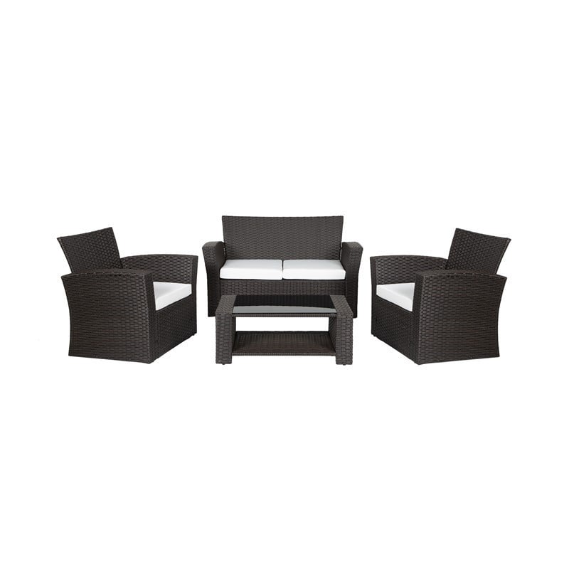 WESTIN FURNITURE 110125 4-PIECE CONVERSATION OUTDOOR PATIO SOFA SET WITH CUSHIONS