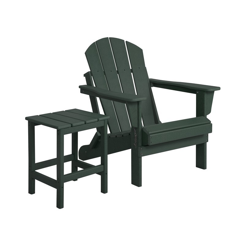 WESTIN FURNITURE 2001-AC-CS OUTDOOR PATIO ADIRONDACK CHAIR WITH SIDE TABLE