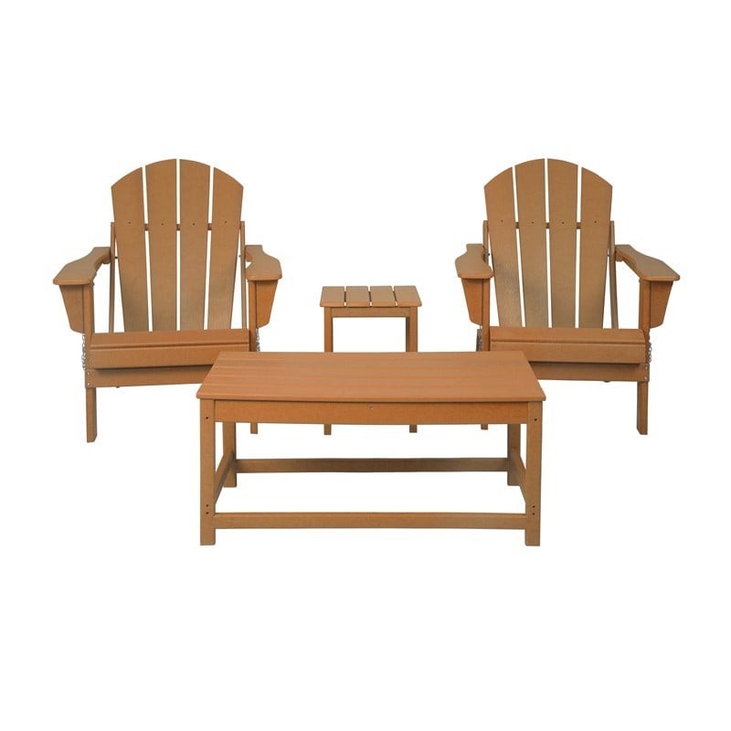 WESTIN FURNITURE 2001-AC2-CS-CT 4-PIECE OUTDOOR PAIO ADIRONDACK CONVERSATION SEATING SET