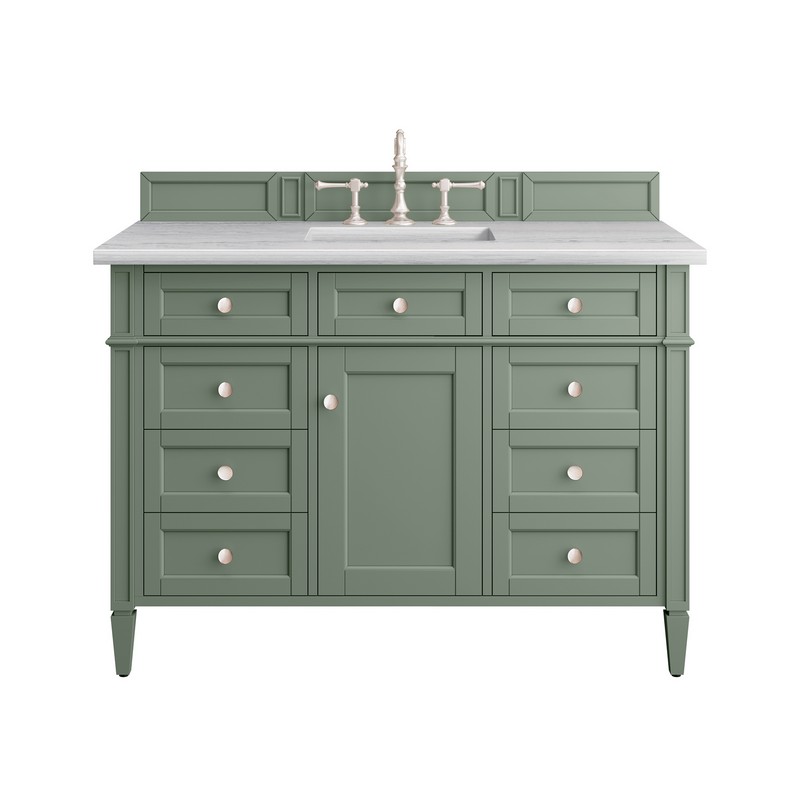 JAMES MARTIN 650-V48-SC-3AF BRITTANY 48 INCH SMOKEY CELADON SINGLE SINK VANITY WITH 3 CM ARCTIC FALL TOP