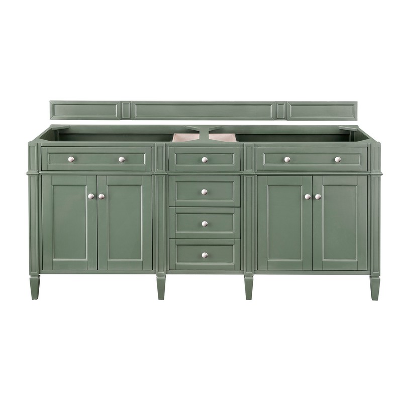 JAMES MARTIN 650-V72-SC BRITTANY 70 7/8 INCH SMOKEY CELADON DOUBLE SINK VANITY CABINET ONLY