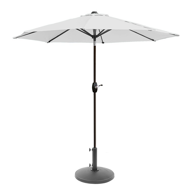 WESTIN FURNITURE 9806012-OS5002 108 INCH OUTDOOR PATIO MARKET TABLE UMBRELLA WITH ROUND RESIN BASE - WHITE