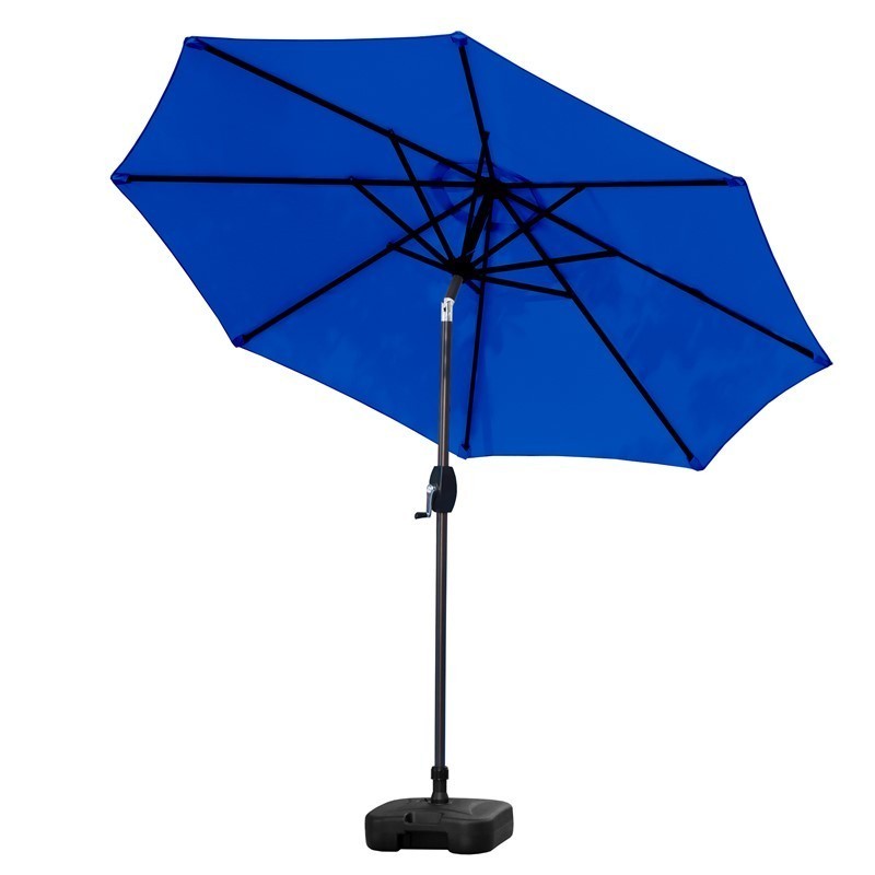 WESTIN FURNITURE 9806092-OS5001 108 INCH OUTDOOR PATIO MARKET TABLE UMBRELLA WITH SQUARE PLASTIC FILLABLE BASE - ROYAL BLUE