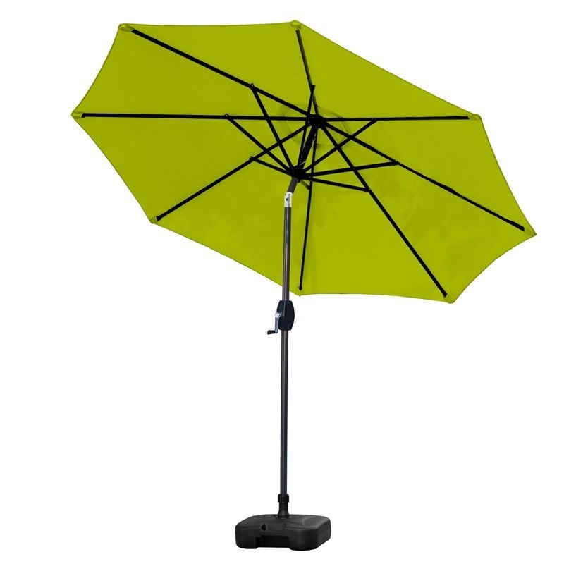 WESTIN FURNITURE 9807131-OS5001 108 INCH OUTDOOR PATIO MARKET TABLE UMBRELLA WITH SQUARE PLASTIC FILLABLE BASE - LIME GREEN