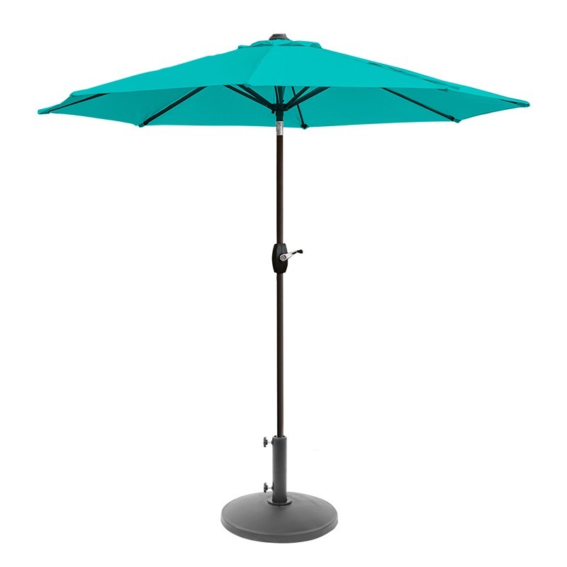 WESTIN FURNITURE 9808151-OS5002 108 INCH OUTDOOR PATIO MARKET TABLE UMBRELLA WITH ROUND RESIN BASE - TURQUOISE