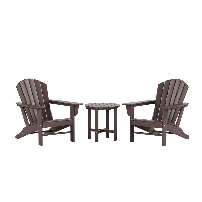 WESTIN FURNITURE OP6001-3 ALTURA OUTDOOR ADIRONDACK CHAIR WITH SIDE TABLE 3-PIECE SET