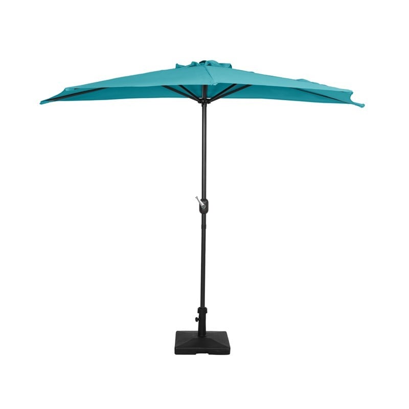 WESTIN FURNITURE OS3003-981 106 INCH HALF MARKET PATIO UMBRELLA WITH SQUARE CONCRETE BASE