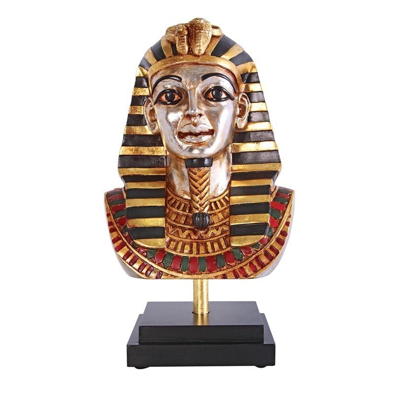 DESIGN TOSCANO NE438821 9 1/2 INCH EGYPTIAN KING TUTANKHAMEN BUST ON MOUNT