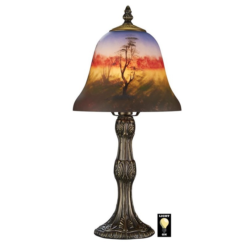 DESIGN TOSCANO TF7015 7 1/2 INCH FOREST SCENE AT SUNSET LAMP