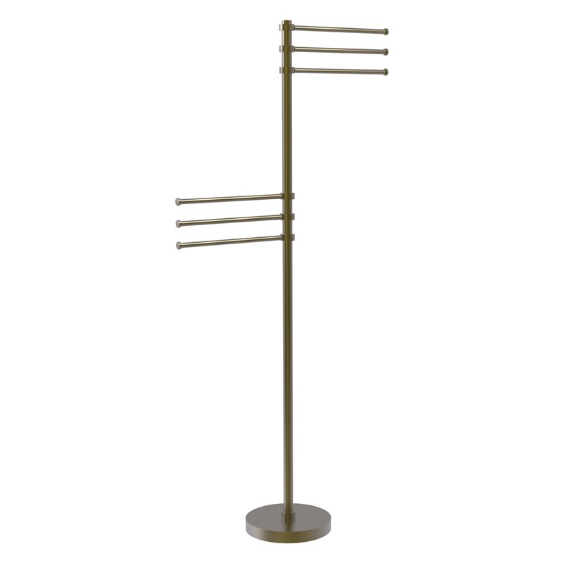 ALLIED BRASS TS-50 25 1/2 INCH TOWEL STAND WITH 6 PIVOTING 12 INCH ARMS