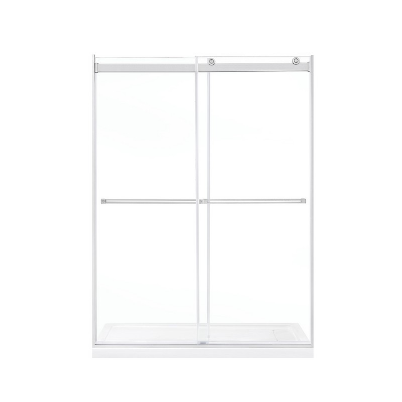 OVE DECORS 15SGP-CHAR60-SATWM CHARLOTTE 60 INCH SHOWER TEMPERED GLASS PANELS IN SATIN NICKEL