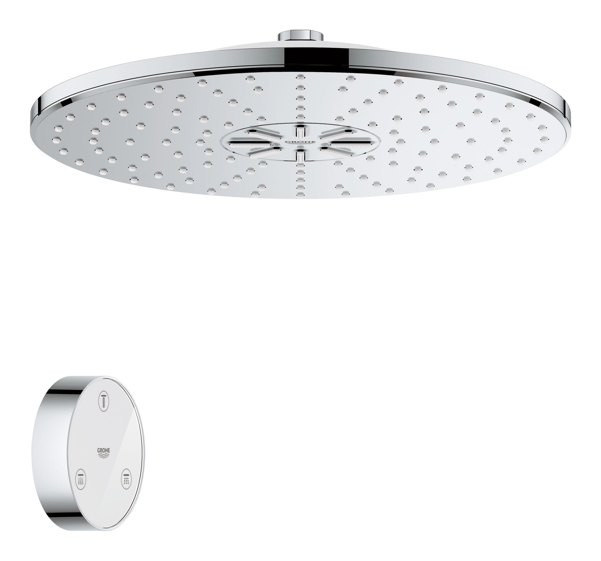 GROHE 26644000 12 INCH RAINSHOWER 310 SMARTCONNECT ROUND SHOWER HEAD WITH REMOTE , TWO SPRAYS - CHROME