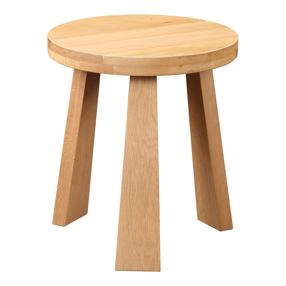 MOE'S HOME COLLECTION BC-1126-24 LUND 16 INCH OAK ROUND ACCENT STOOL - NATURAL