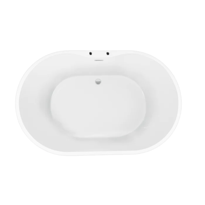 BARCLAY ATOV7H71WIG PIPER 70 3/4 INCH ACRYLIC FREESTANDING OVAL SOAKER BATHTUB WITH INTEGRAL DRAIN AND OVERFLOW AND 7 INCH RIM HOLES - WHITE