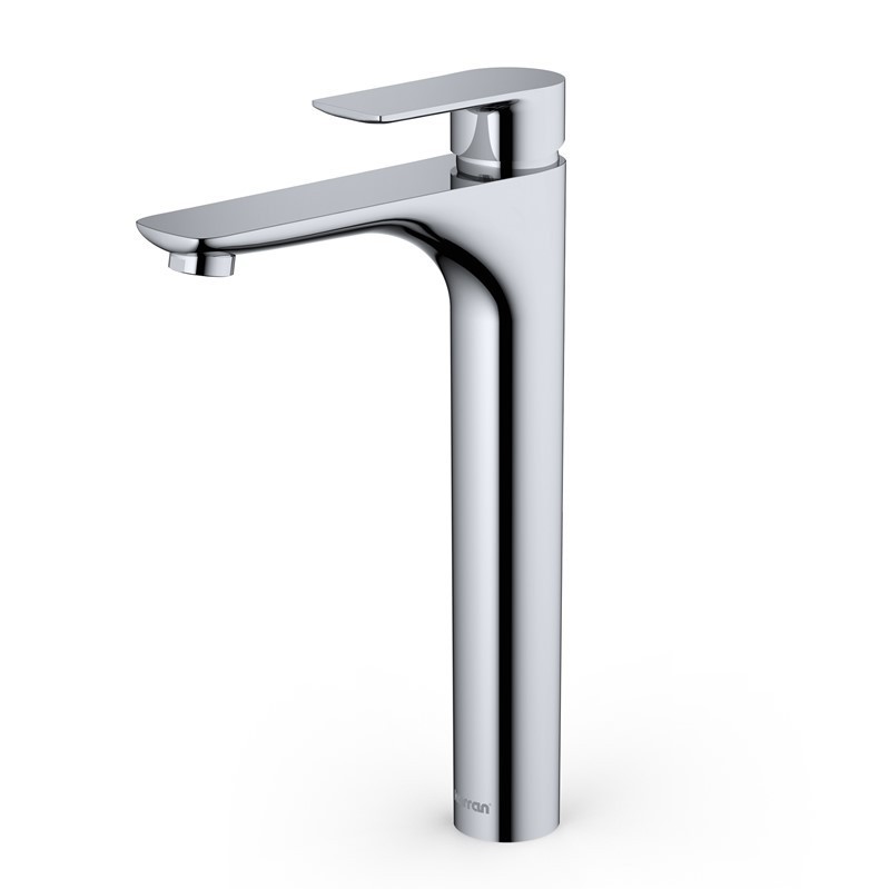 KARRAN KBF422 KAYES 12 3/8 INCH SINGLE HOLE SINGLE HANDLE VESSEL BATHROOM FAUCET WITH MATChING POP-UP DRAIN IN STAINLESS STEEL