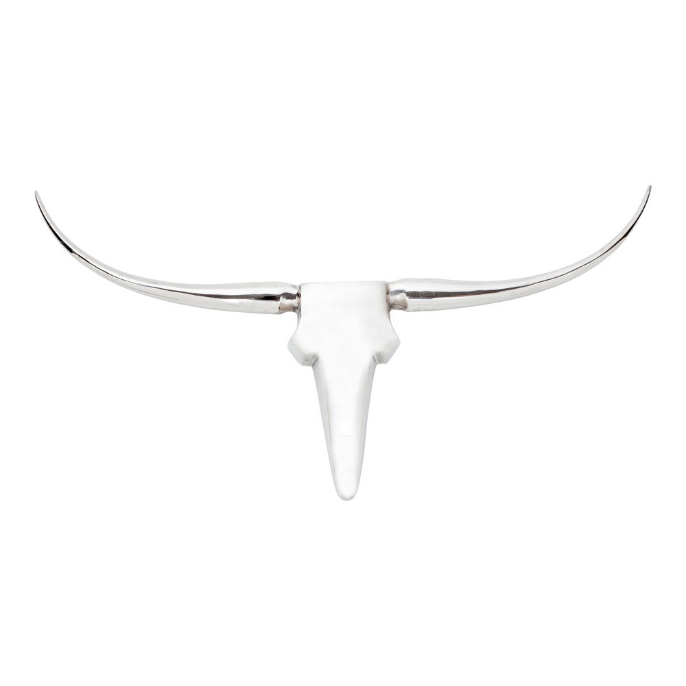 MOE'S HOME COLLECTION NM-1003-30 LONGHORN 46 INCH ALUMINUM LARGE WALL DECOR - SILVER