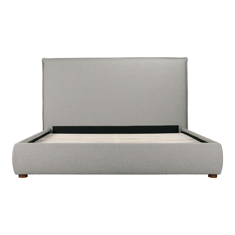 MOE'S HOME COLLECTION RN-1148-15 LUZON 70 INCH POLYESTER TALL HEADBOARD QUEEN BED - GREYSTONE
