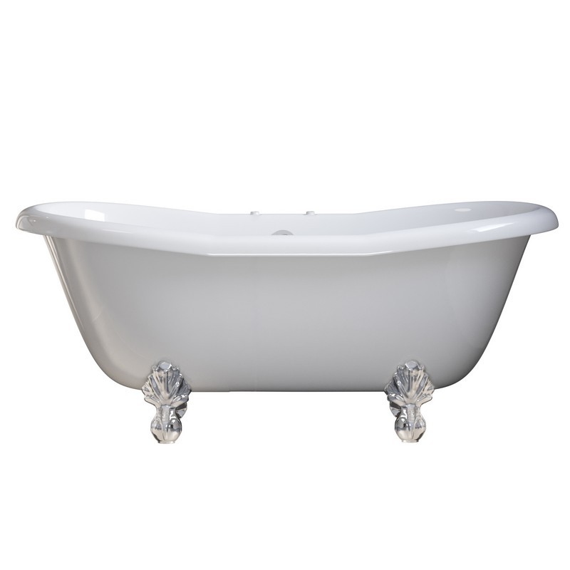 CAMBRIGE PLUMBING USA-ADES AMBER WAVES 68 INCH USA QUALITY CLAWFOOT DOUBLE SLIPPER TUB AND FEET