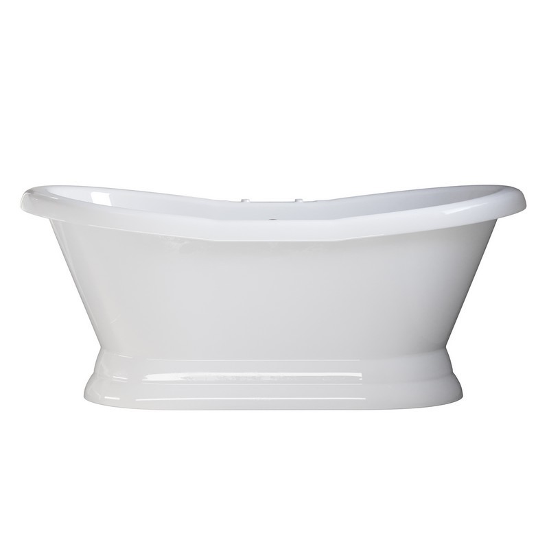 CAMBRIGE PLUMBING USA-ADES-PED AMBER WAVES 68 INCH USA QUALITY DOUBLE SLIPPER PEDESTAL TUB