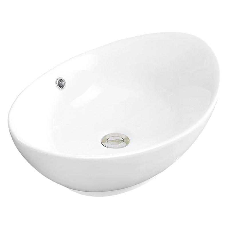 KARRAN VC-301-WH VALERA 22 7/8 INCH VESSEL VITREOUS CHINA BATHROOM SINK WITH OVERFLOW DRAIN - WHITE