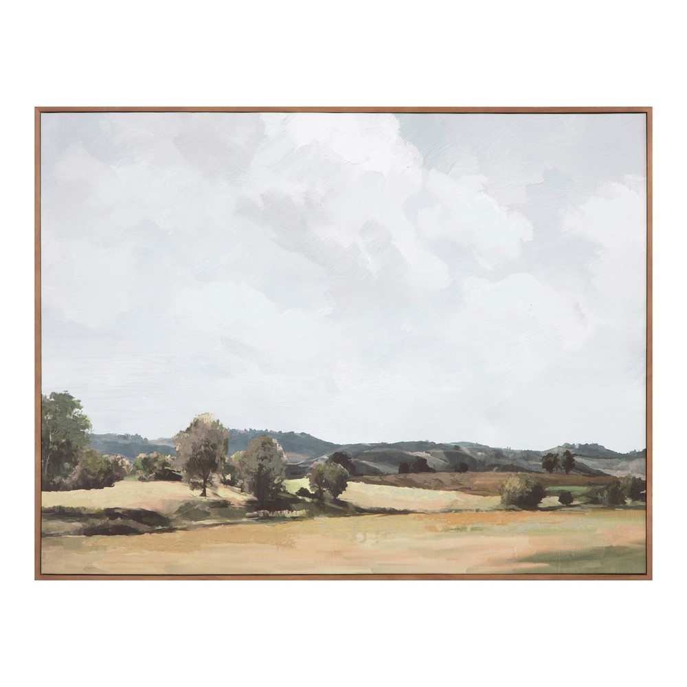MOE'S HOME COLLECTION WP-1265-37 34 INCH PRINT ON CANVAS VAST COUNTRY FRAMED PAINTING - MULTICOLOR