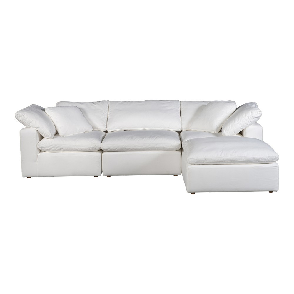 MOE'S HOME COLLECTION YJ-1015-05 TERRA CONDO 114 INCH POLYESTER FABRIC LOUNGE MODULAR SECTIONAL LIVESMART - WHITE
