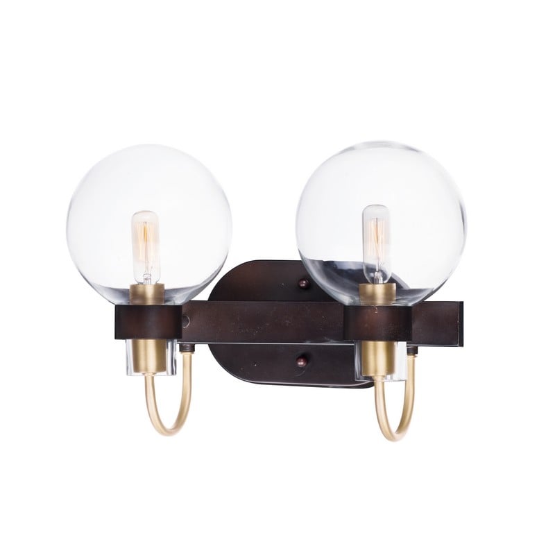 MAXIM LIGHTING 30512CLBZSBR BAUHAUS 16 INCH WALL-MOUNTED INCANDESCENT VANITY LIGHT