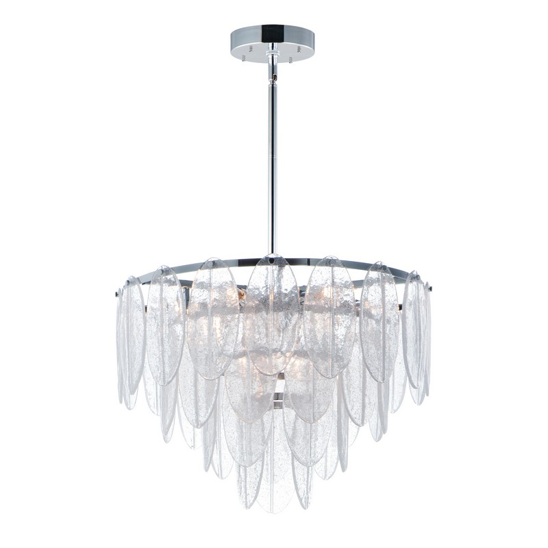 MAXIM LIGHTING 30735CLWTPC GLACIER 24 INCH CEILING-MOUNTED INCANDESCENT CHANDELIER LIGHT