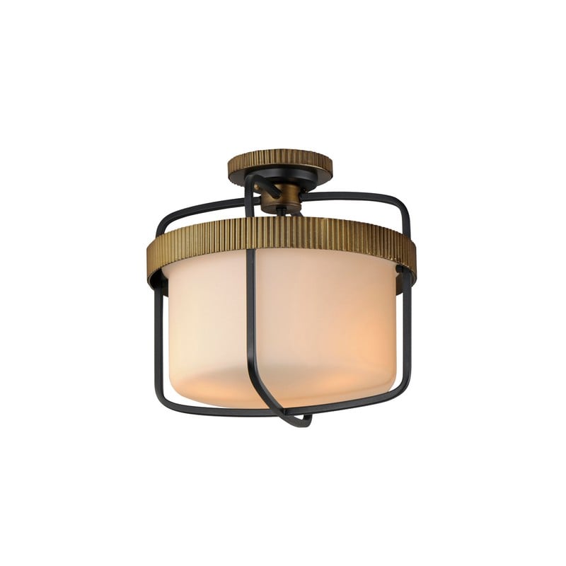 MAXIM LIGHTING 32650SWBKAB RUFFLES 13 3/4 INCH CEILING-MOUNTED INCANDESCENT FLUSH MOUNT LIGHT