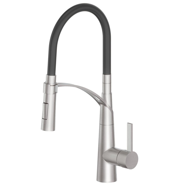 ZLINE DAV-KF-BN DA VINCI 20 1/8 INCH PULL DOWN DECK MOUNT KITCHEN FAUCET - BRUSHED NICKEL