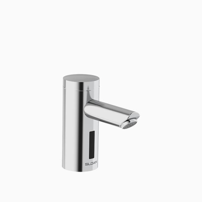 SLOAN 3335167 OPTIMA 5 3/8 INCH BATTERY POWERED DECK MOUNT MID BODY FAUCET WITH INTEGRATED SIDE MIXER AND LESS LOGO - POLISHED CHROME