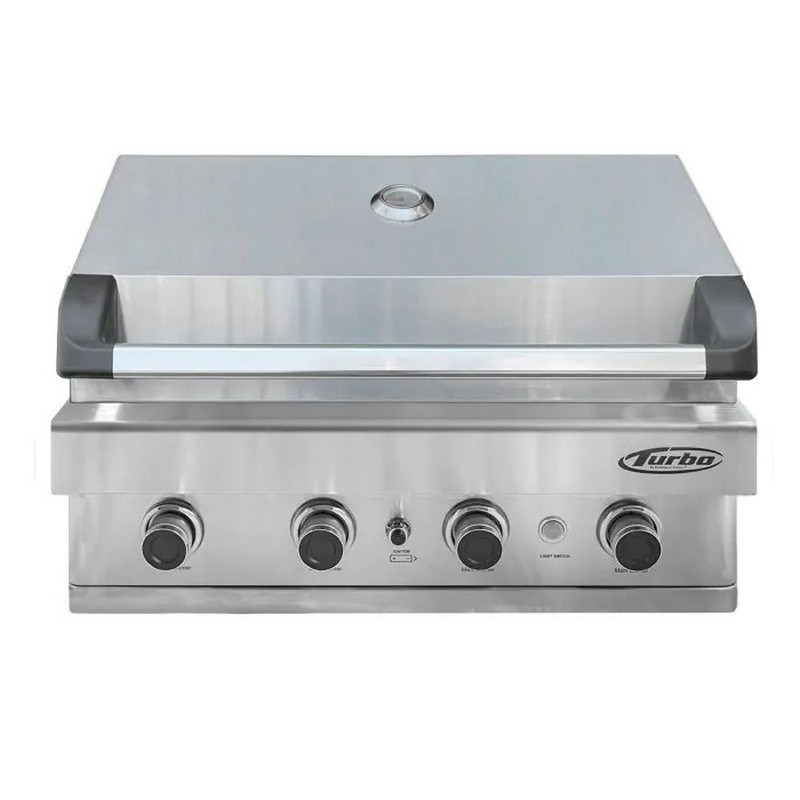BARBEQUES GALORE 369405 TURBO 32 INCH  4-BURNER BUILT-IN STAINLESS STEEL NATURAL GAS BBQ GRILL