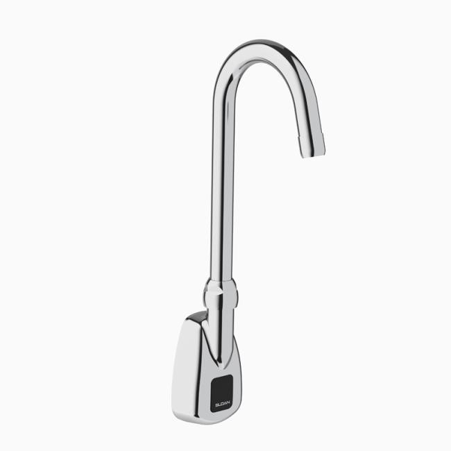 SLOAN 3315312BT OPTIMA 14 1/4 INCH 1.5 GPM BATTERY POWERED WALL MOUNTED GOOSENECK BODY FAUCET WITH LAMINAR SPRAY - POLISHED CHROME