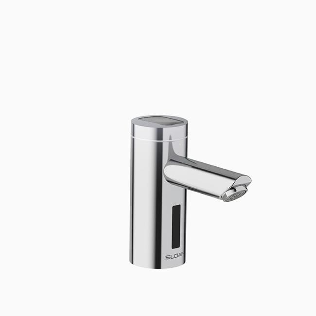 SLOAN 3335152T OPTIMA 5 3/8 INCH SOLAR POWERED DECK MOUNTED MID BODY FAUCET WITH MULTI-LAMINAR SPRAY - POLISHED CHROME
