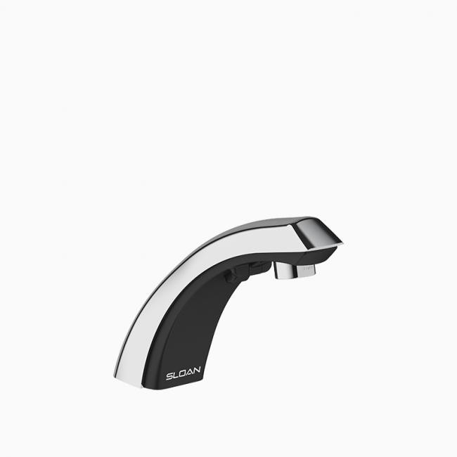 SLOAN 3365321BT OPTIMA 5 3/4 INCH BACK-CHECK TEE BOX TRANSFORMER HARDWIRED POWERED MID BODY FAUCET WITH MULTI-LAMINAR SPRAY AND 4 INCH TRIM PLATE - POLISHED CHROME