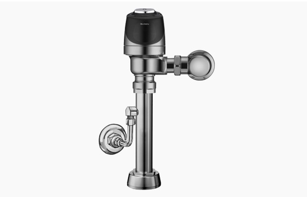 SLOAN 3370480 ECOS 1.28 GPF SINGLE FLUSH EXPOSED SENSOR WATER CLOSET FLUSHOMETER WITH TRAP PRIMER OUTLET TUBE AND ELECTRICAL OVERRIDE - POLISHED CHROME