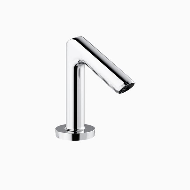 SLOAN 3315421BT OPTIMA 0.35 GPM BELOW DECK THERMOSTATIC MIXING VALVE BATTERY POWERED MID BODY FAUCET WITH MULTI-LAMINAR SPRAY - POLISHED CHROME
