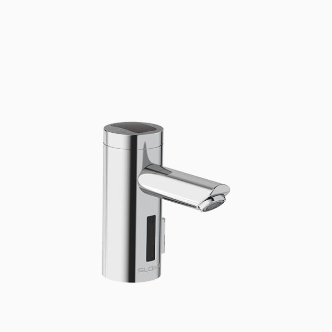 SLOAN 3335189 OPTIMA 5 3/8 INCH 0.35 GPM INTEGRATED THERMOSTATIC MIXER SOLAR-POWERED DECK MOUNT MID BODY FAUCET WITH MULTI-LAMINAR SPRAY - POLISHED CHROME