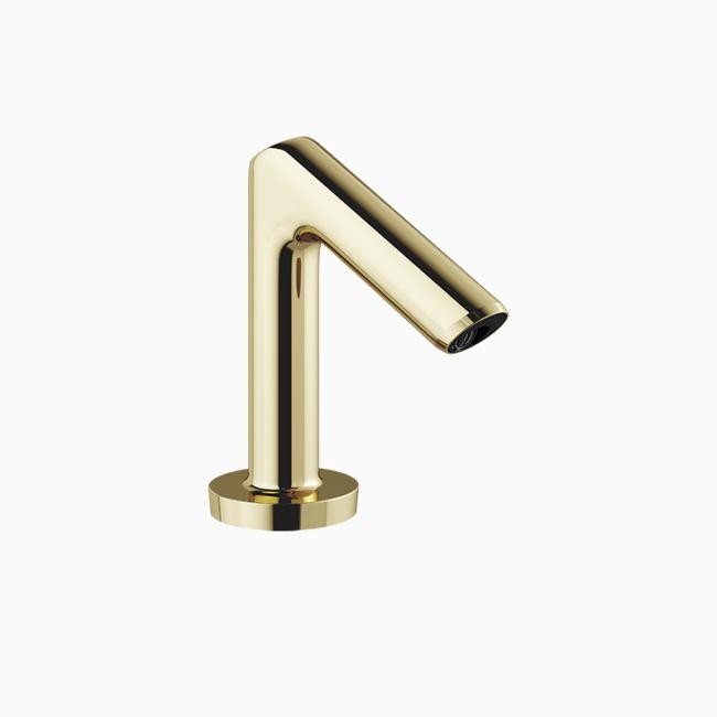 SLOAN 3365828BT OPTIMA 7 INCH PLUG ADAPTER HARDWIRED POWERED DECK MOUNT MID BODY FAUCET WITH MULTI-LAMINAR SPRAY - POLISHED BRASS