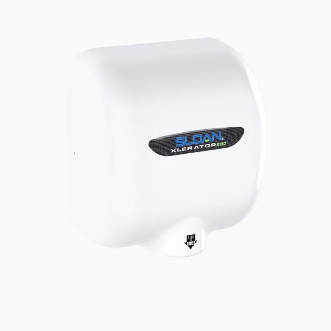 SLOAN 3366107 EHD-501-ECO 11 3/4 INCH XLERATOR SENSOR-OPERATED WALL SURFACE HAND DRYER - POLISHED WHITE